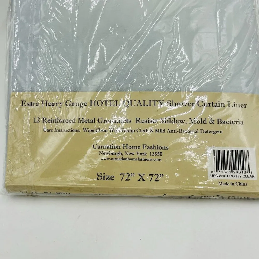 Carnation Home Fashions Hotel Quality Vinyl Shower Curtain Liner 72